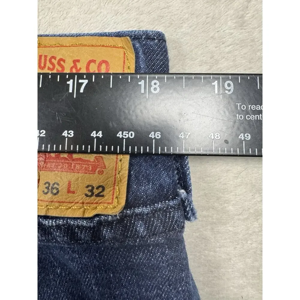 Levi’s 514 Mens 36x32 Blue Straight Leg Jeans Distressed Medium Wash Denim